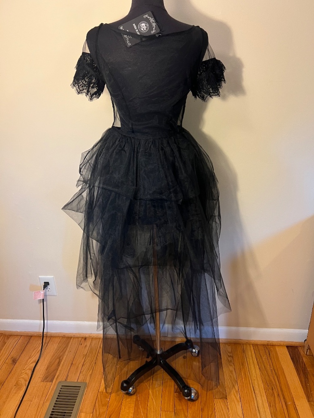 Dark in Love Whimsygoth Mesh and Lace Maxi Dress - Picture 3 of 9